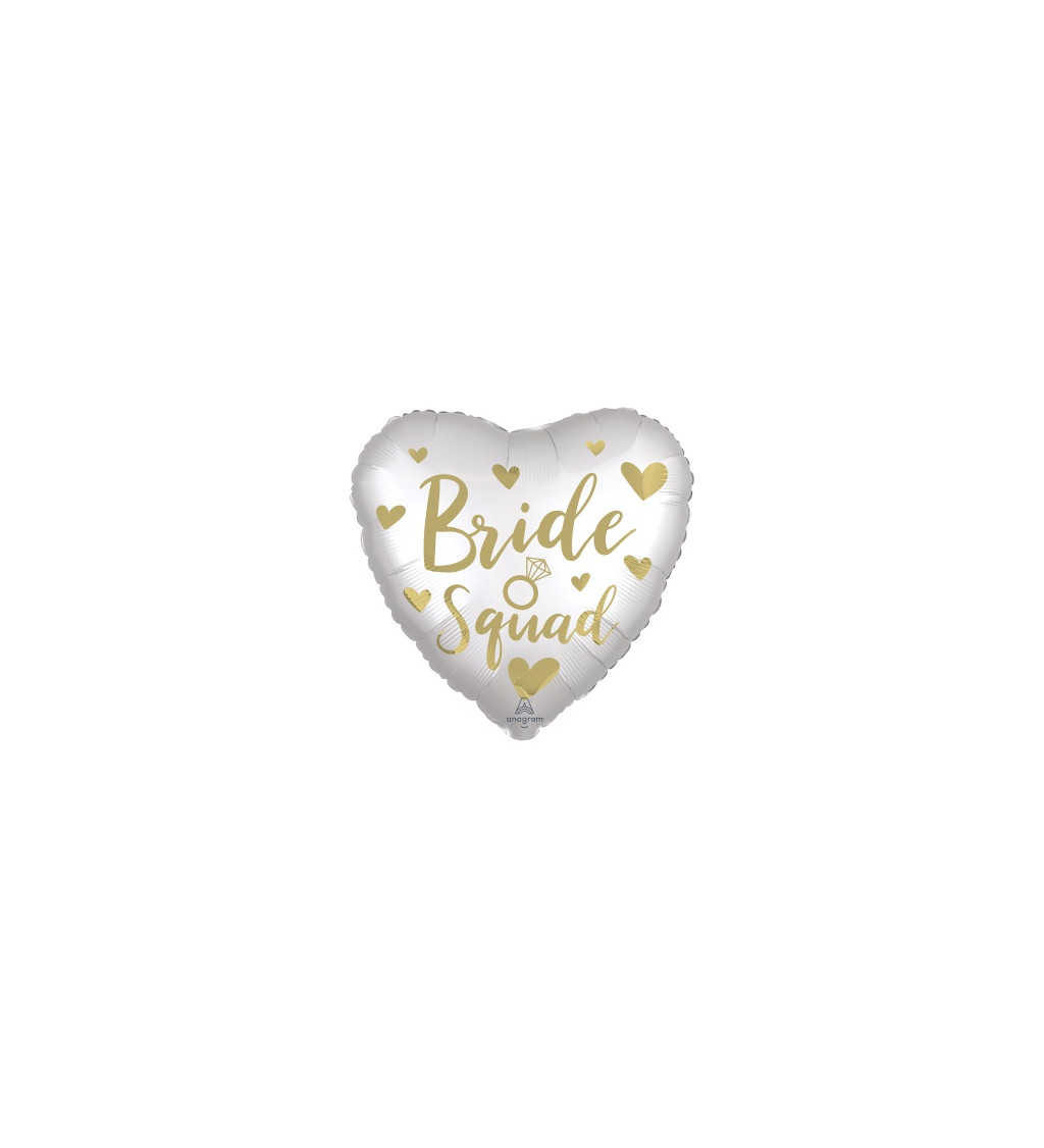 Fóliový balón se zlatým nápisem Bride squad