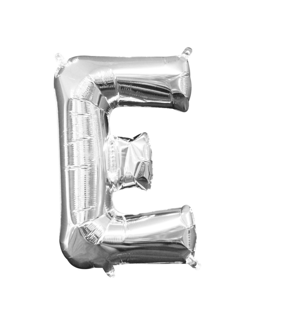 Fóliový balónek malý - stříbrné písmeno E