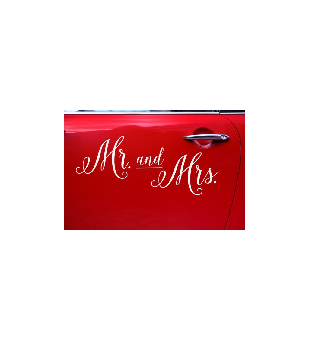 Svatební samolepka - Mr. and Mrs.