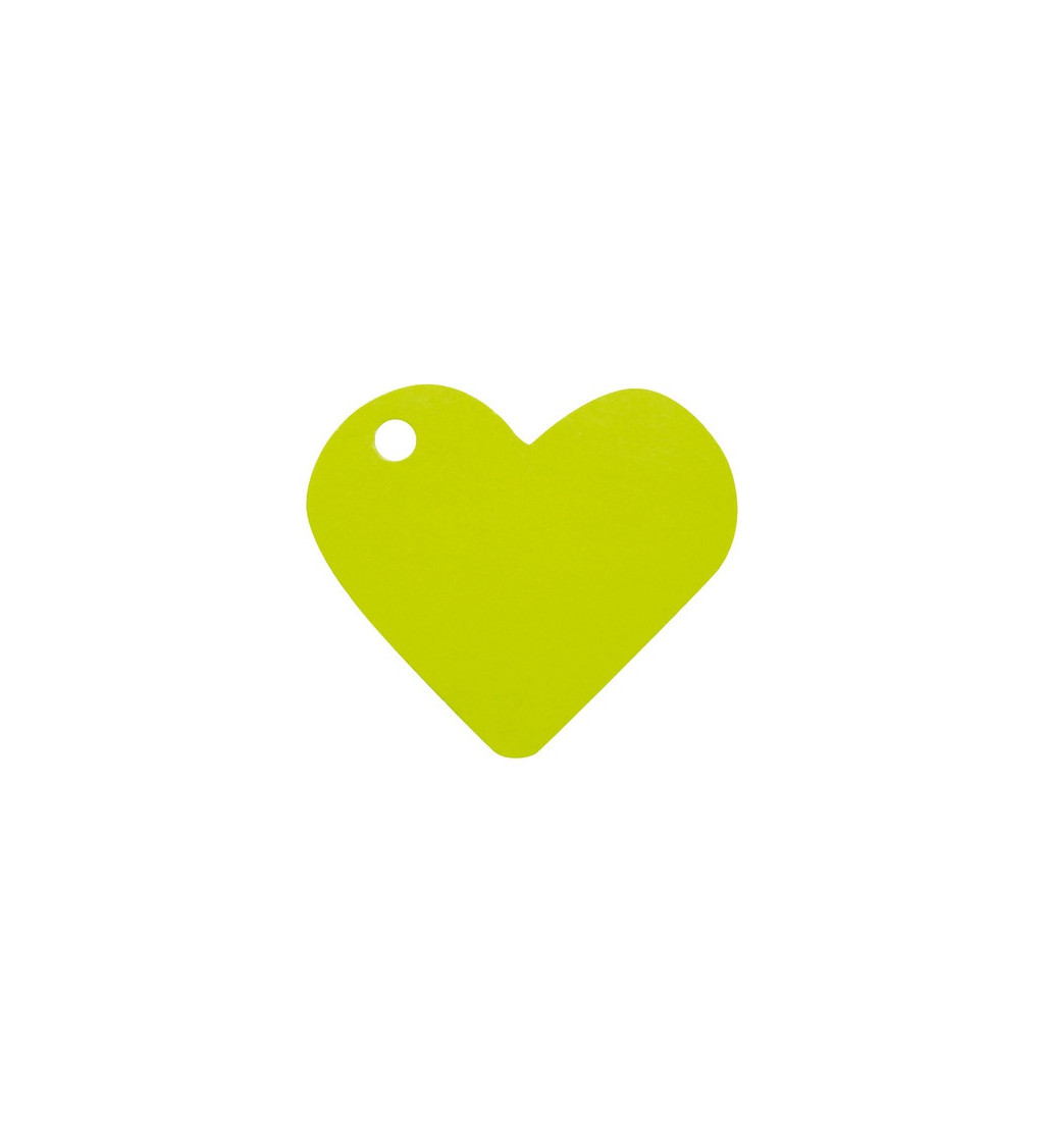 Jmenovka srdce - zelená - 10 ks