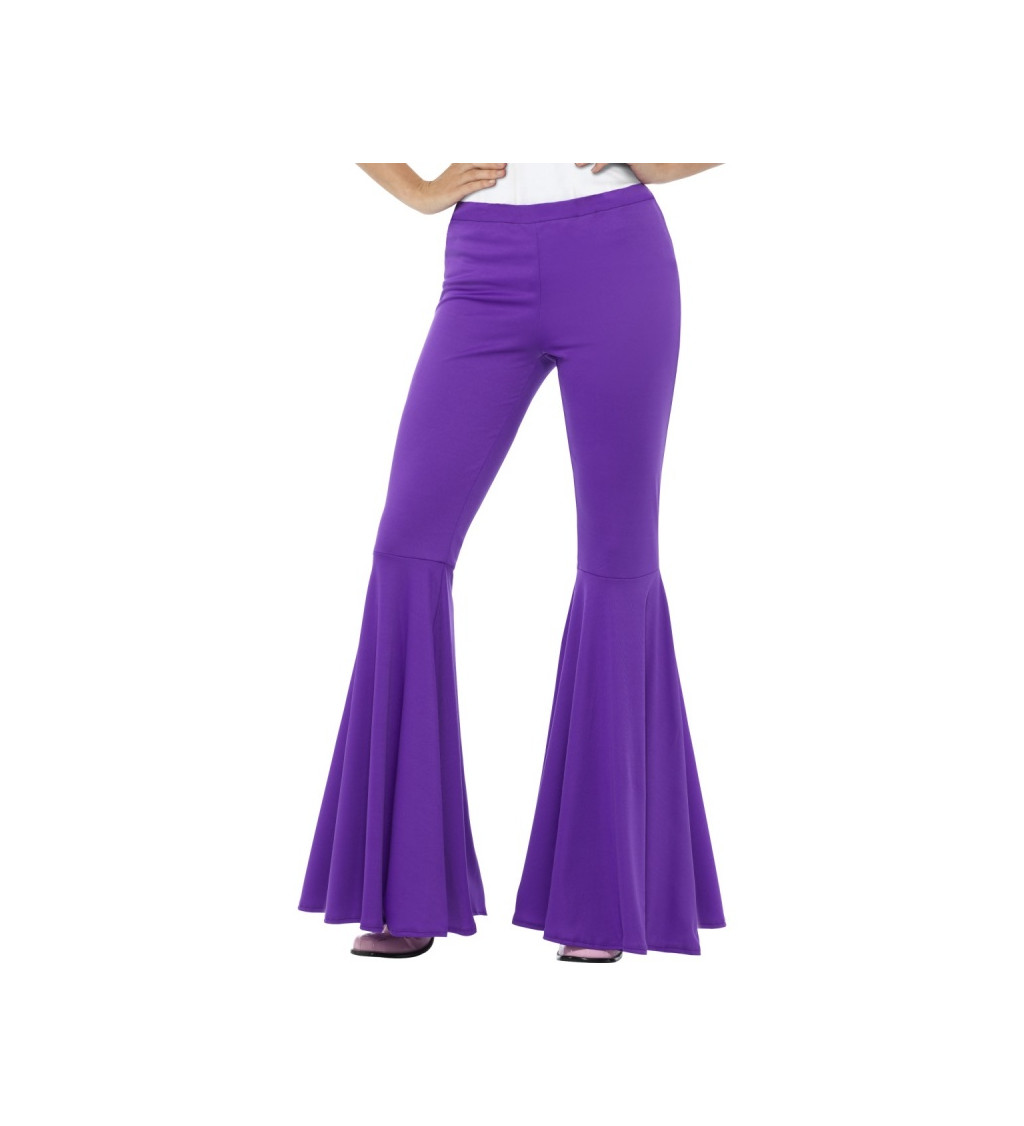 Damské kalhoty do zvonu - fialové