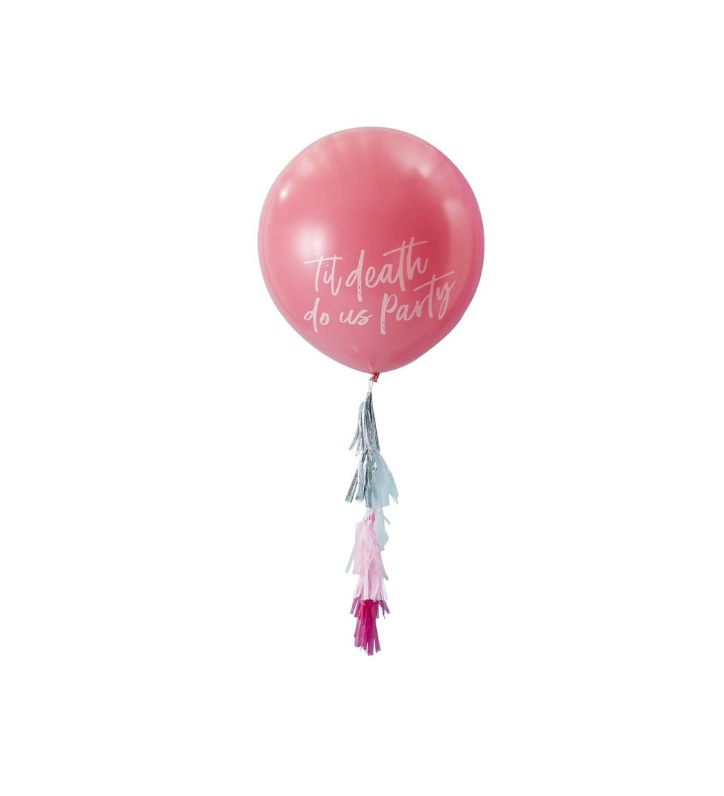 Balonek - velký růžový se střapci