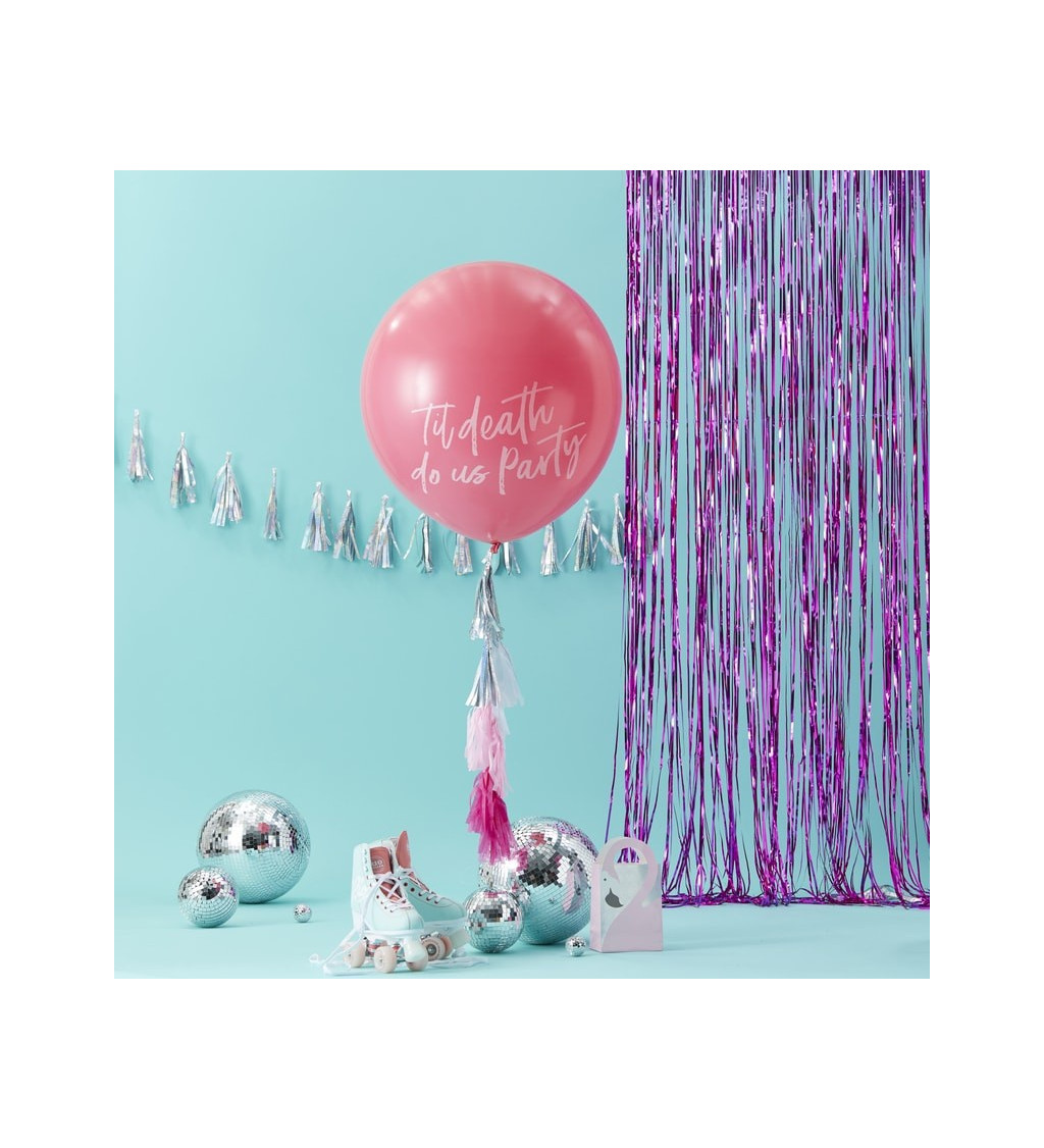 Balonek - velký růžový se střapci