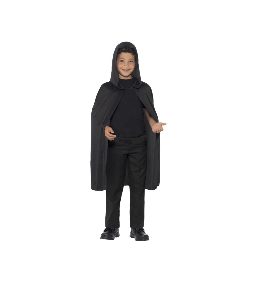 Dětský plášť s kapucí - černý
