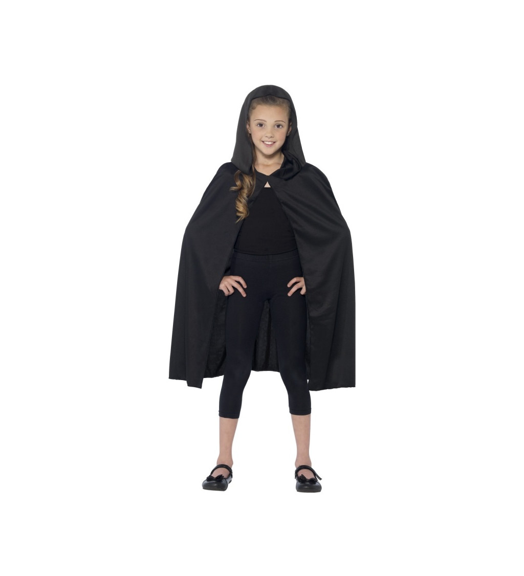Dětský plášť s kapucí - černý