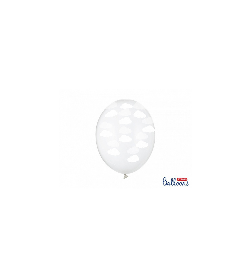 Průhledný balónek s bílými obláčky sada