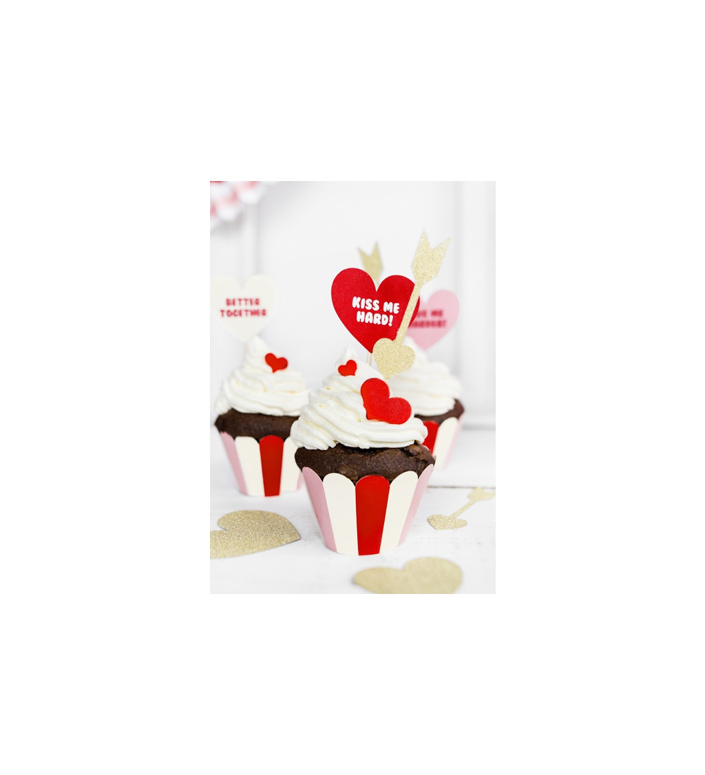Kornoutky na cupcakes - Love 6 ks