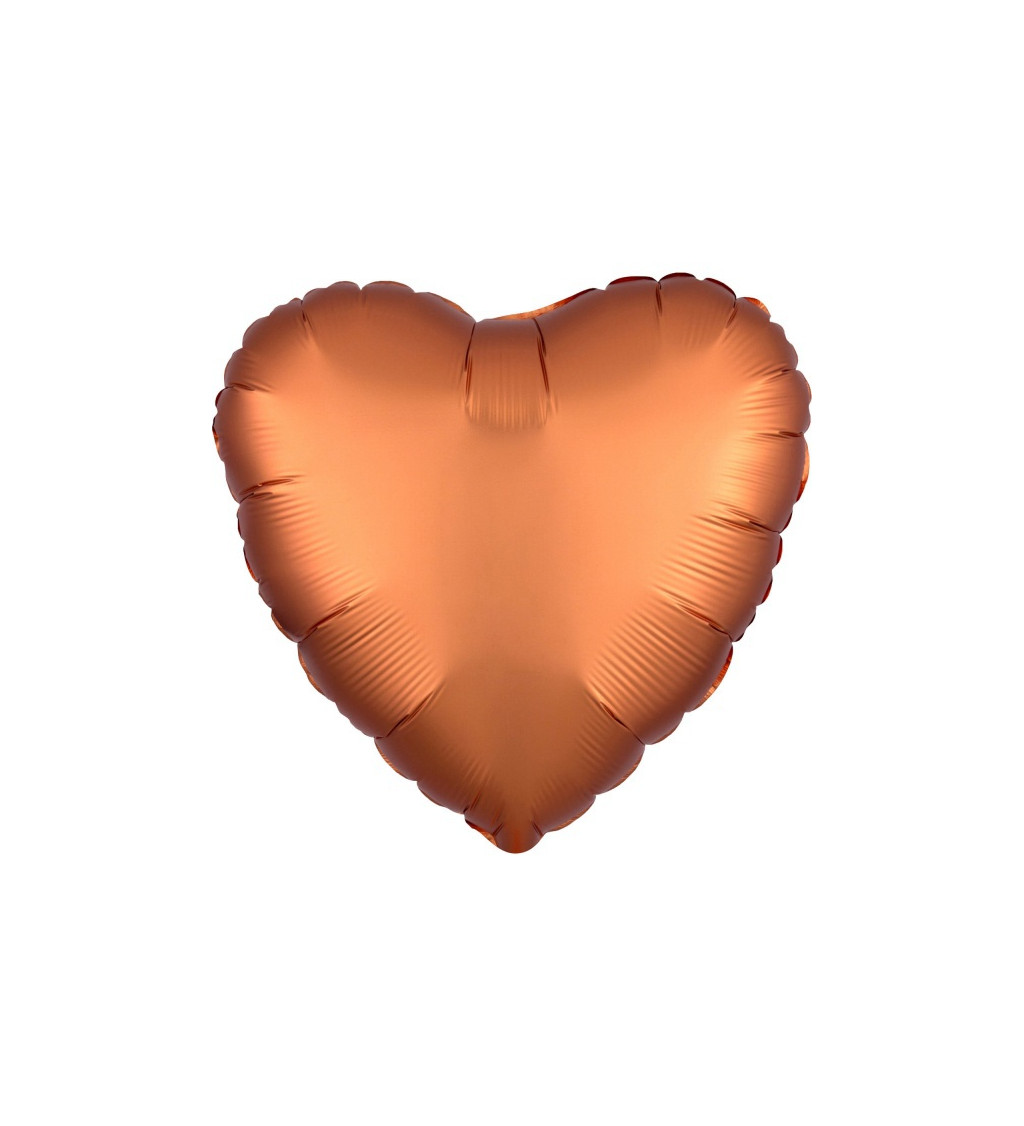 Fóliový balónek ve tvaru srdce - bronzový