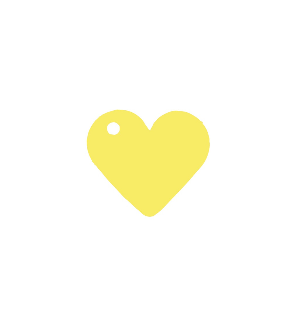 Jmenovky srdce - žluté