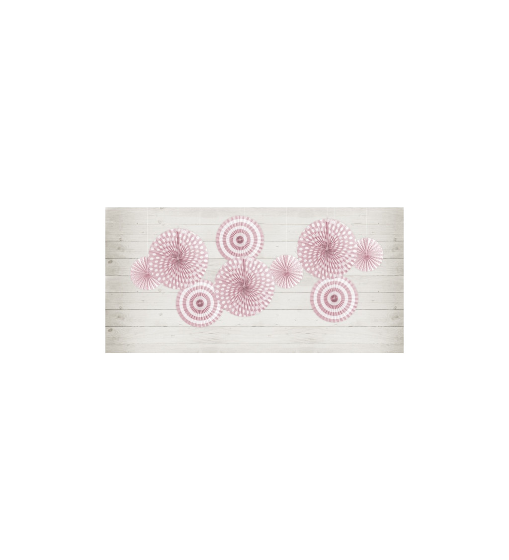 Dekorativní rozeta - světle růžová II 3 ks