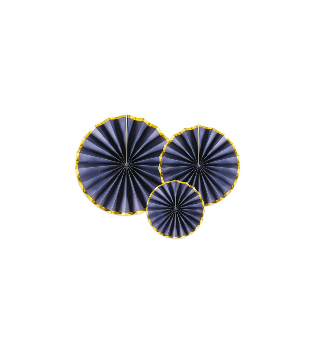 Dekorativní rozeta - modrá se zlatým 3 ks