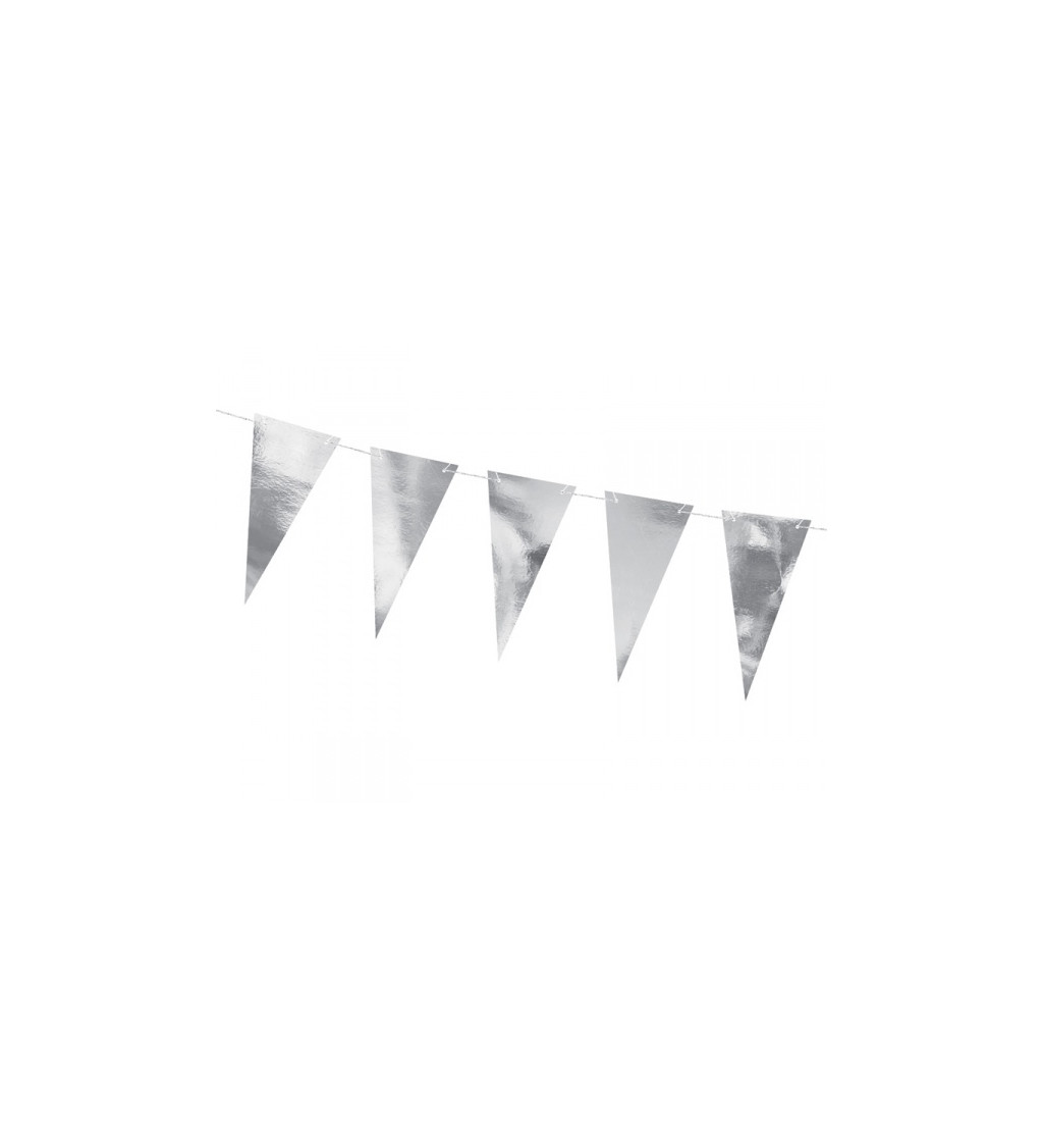 Girlanda - trojúhelníky stříbrné