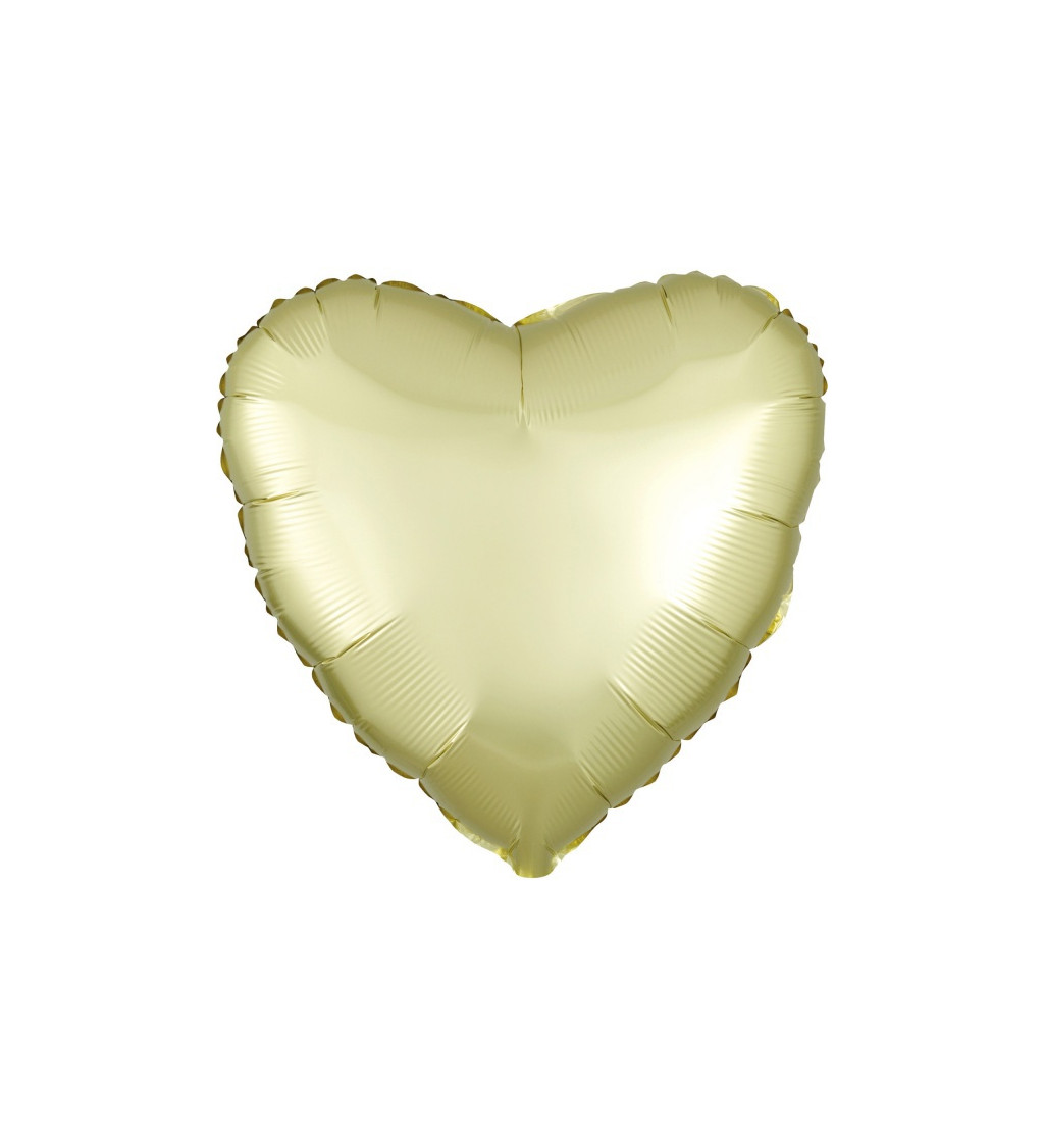 Fóliový balónek ve tvaru srdce - světle zlatý