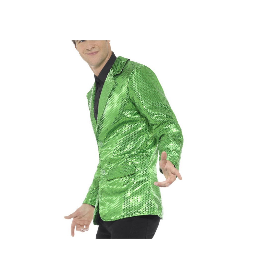 Třpytivé pánské sako - zelené