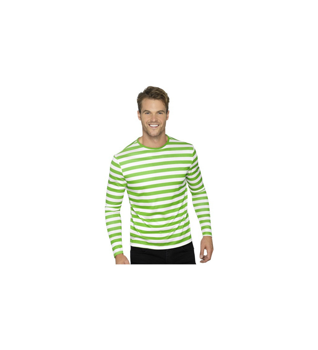 Pruhované triko zeleno-bílé