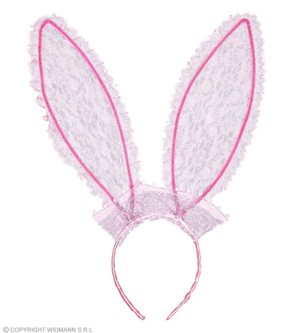 Uši Bunny krajkové - růžové