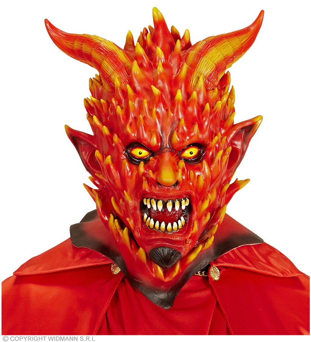 Halloweenská maska Hořící čert