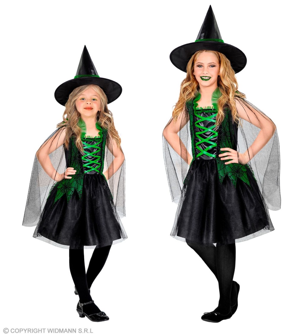 Dětský kostým zelené čarodějky