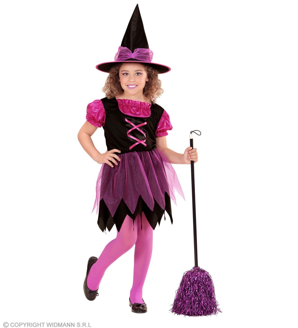 Dětský kostým "Růžová čarodějka"
