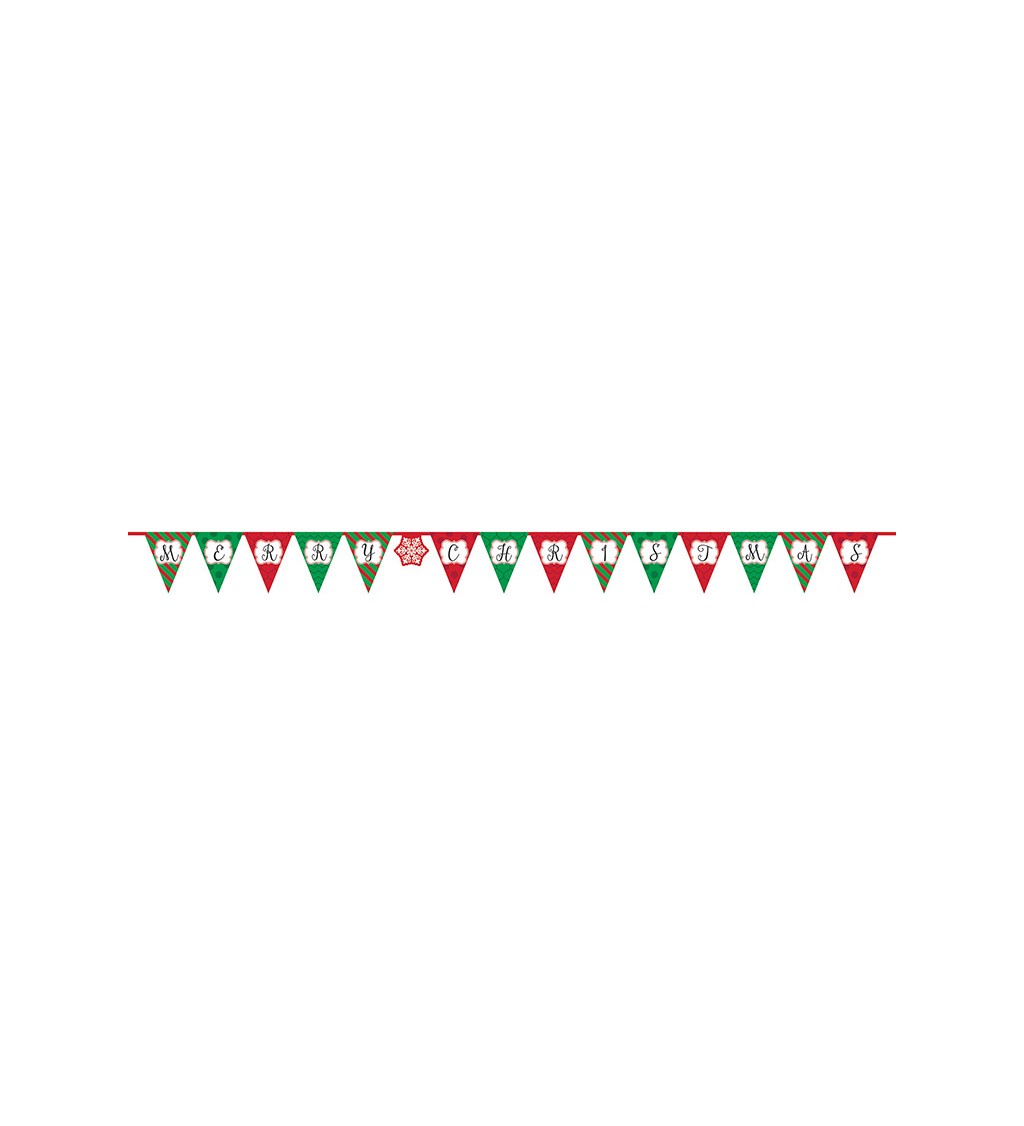 Girlanda - Merry Christmas trojúhelníky