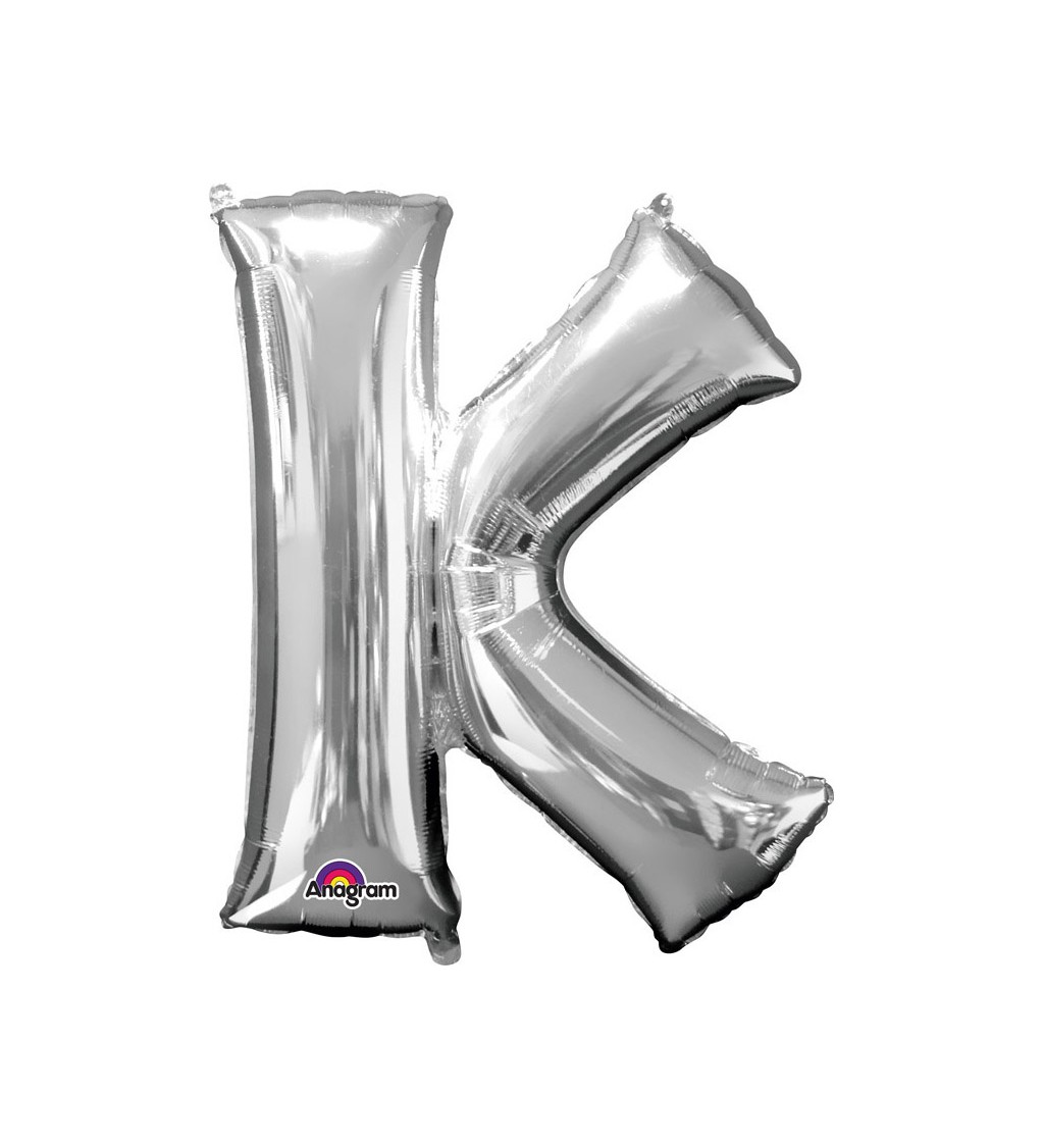 Balonek "K" - stříbrný
