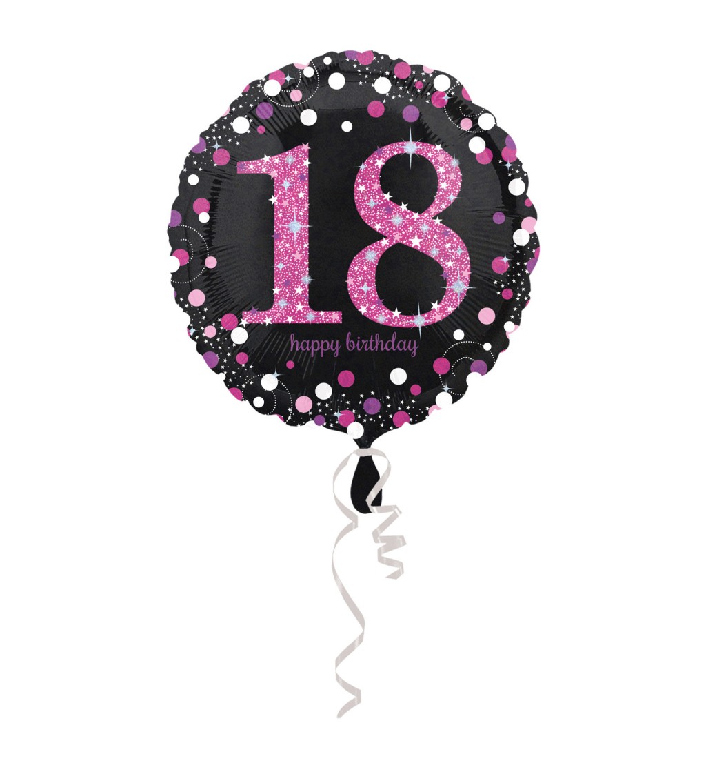 Balonek 18 - třpytivě růžový