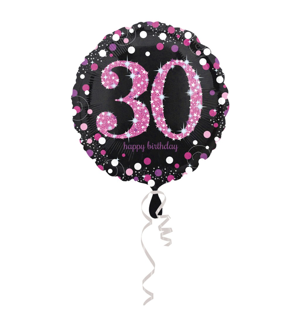 Balonek 30 - třpytivě růžový