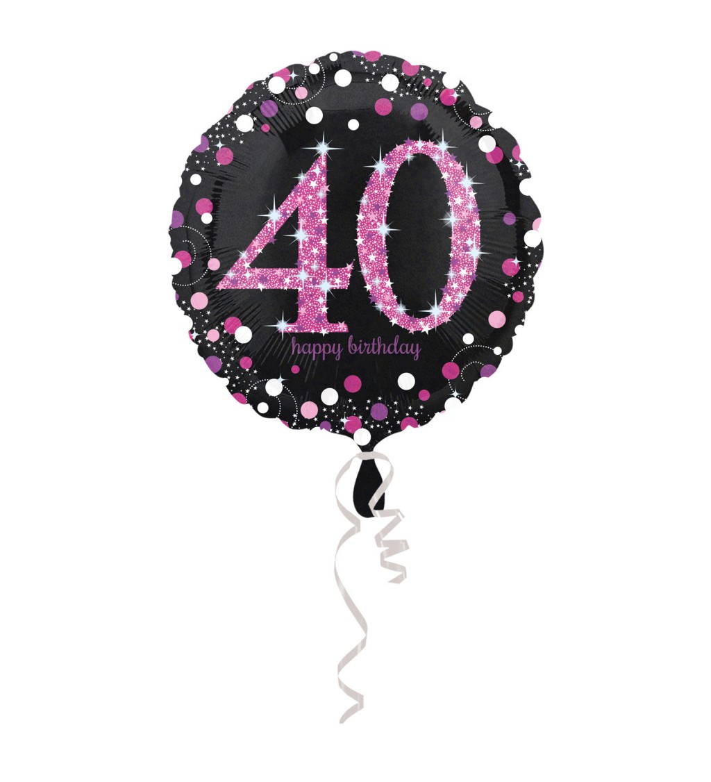 Balonek 40 - třpytivě růžový