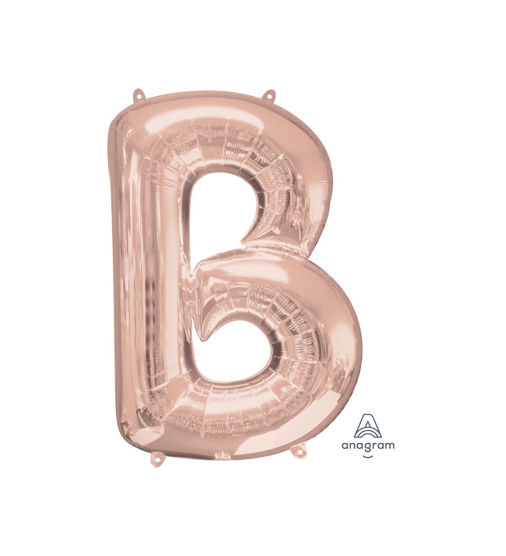 Balonek "B" - růžové zlato