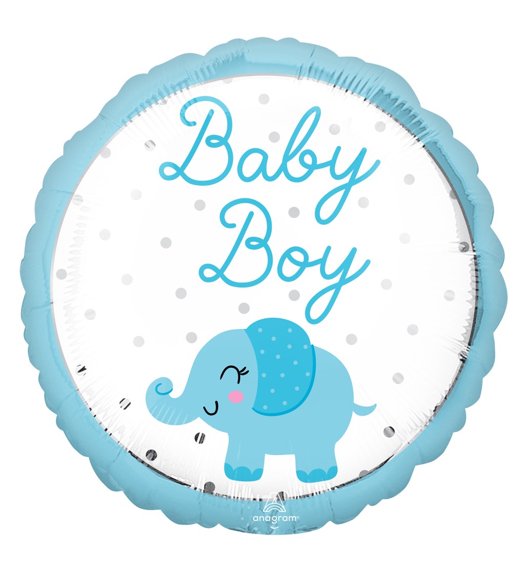 Baby Boy fóliový balónek se slonem