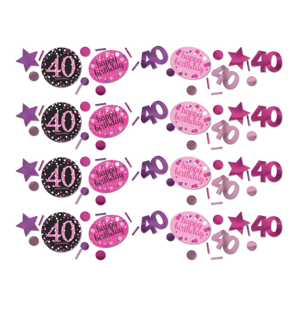 Konfety 40 - růžovo fialové