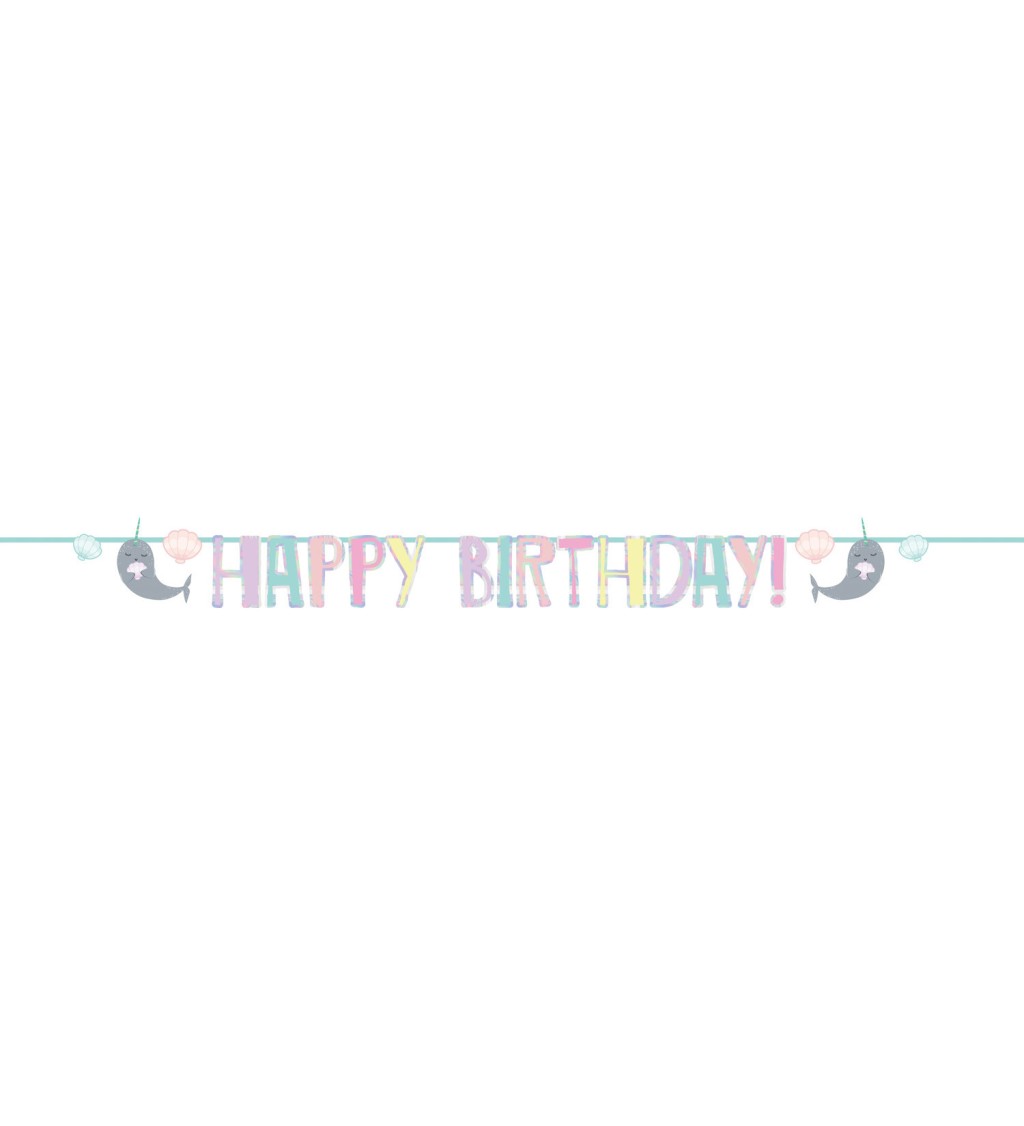 Girlanda - Happy Birthday s narvalem