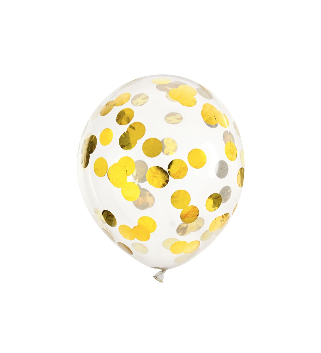 Balónek se zlatými konfetami sada