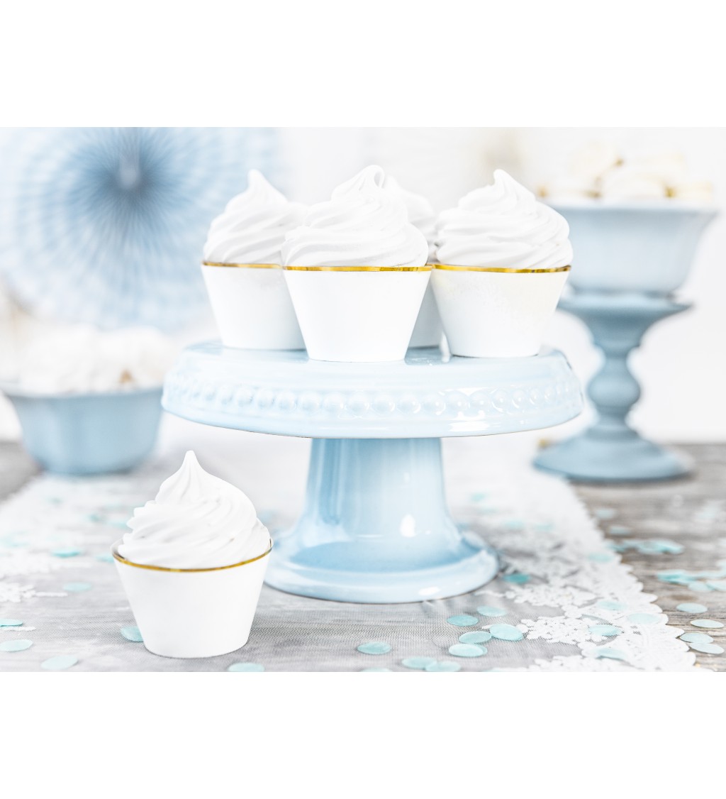 Kornoutky na cupcakes - bílé 6 ks
