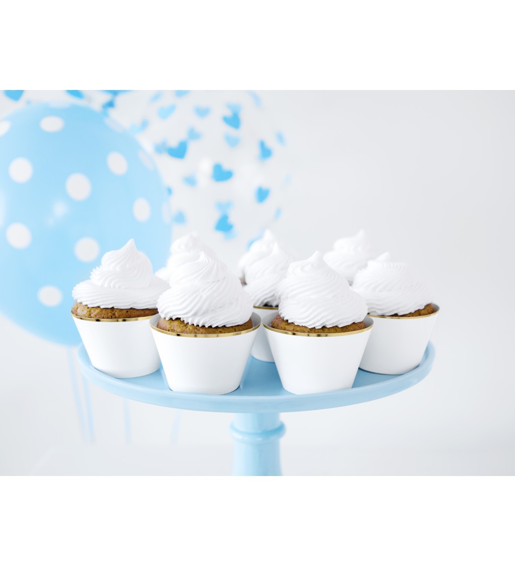 Kornoutky na cupcakes - bílé 6 ks