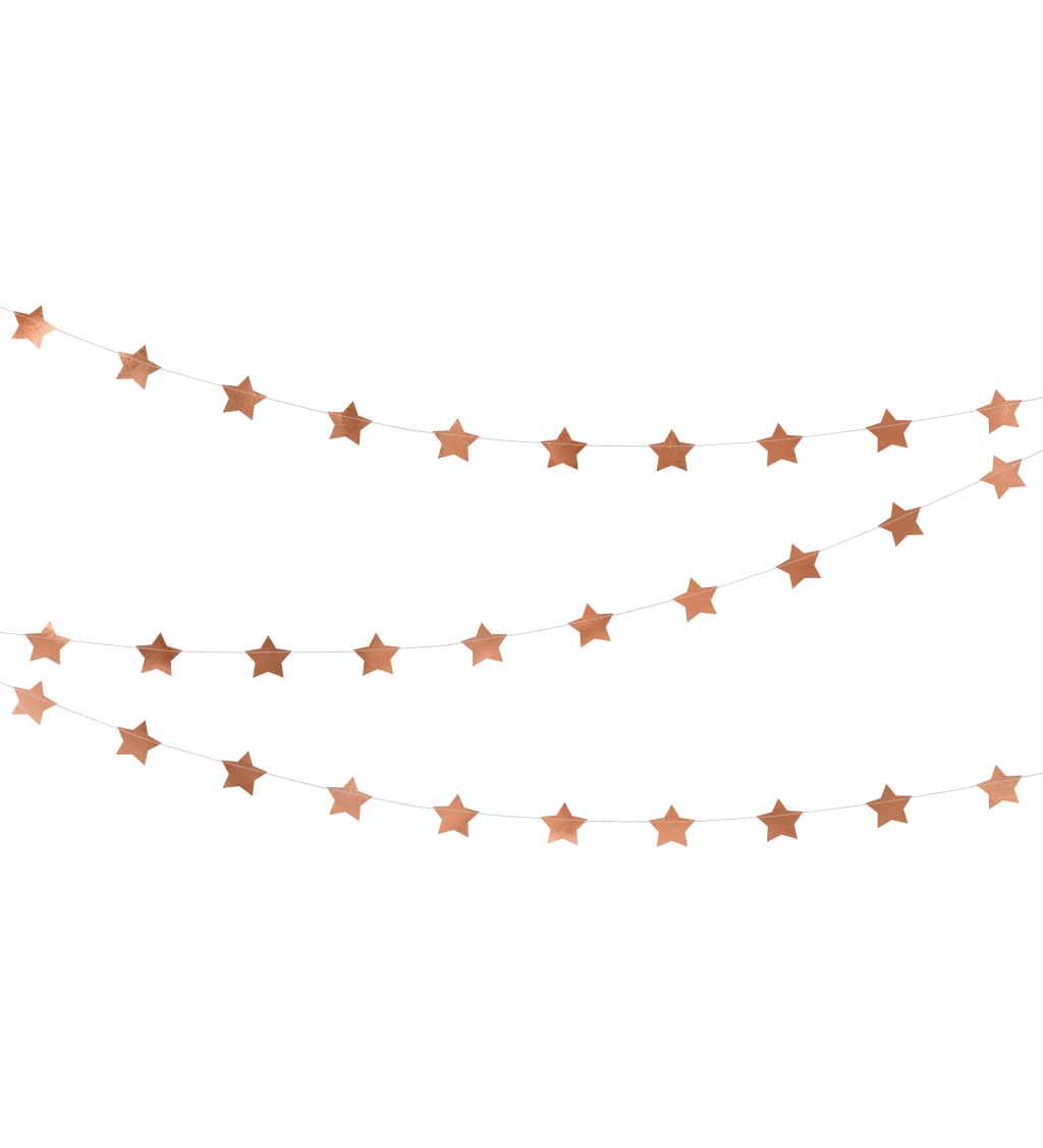 Girlanda s hvězdičkama - růžové zlato
