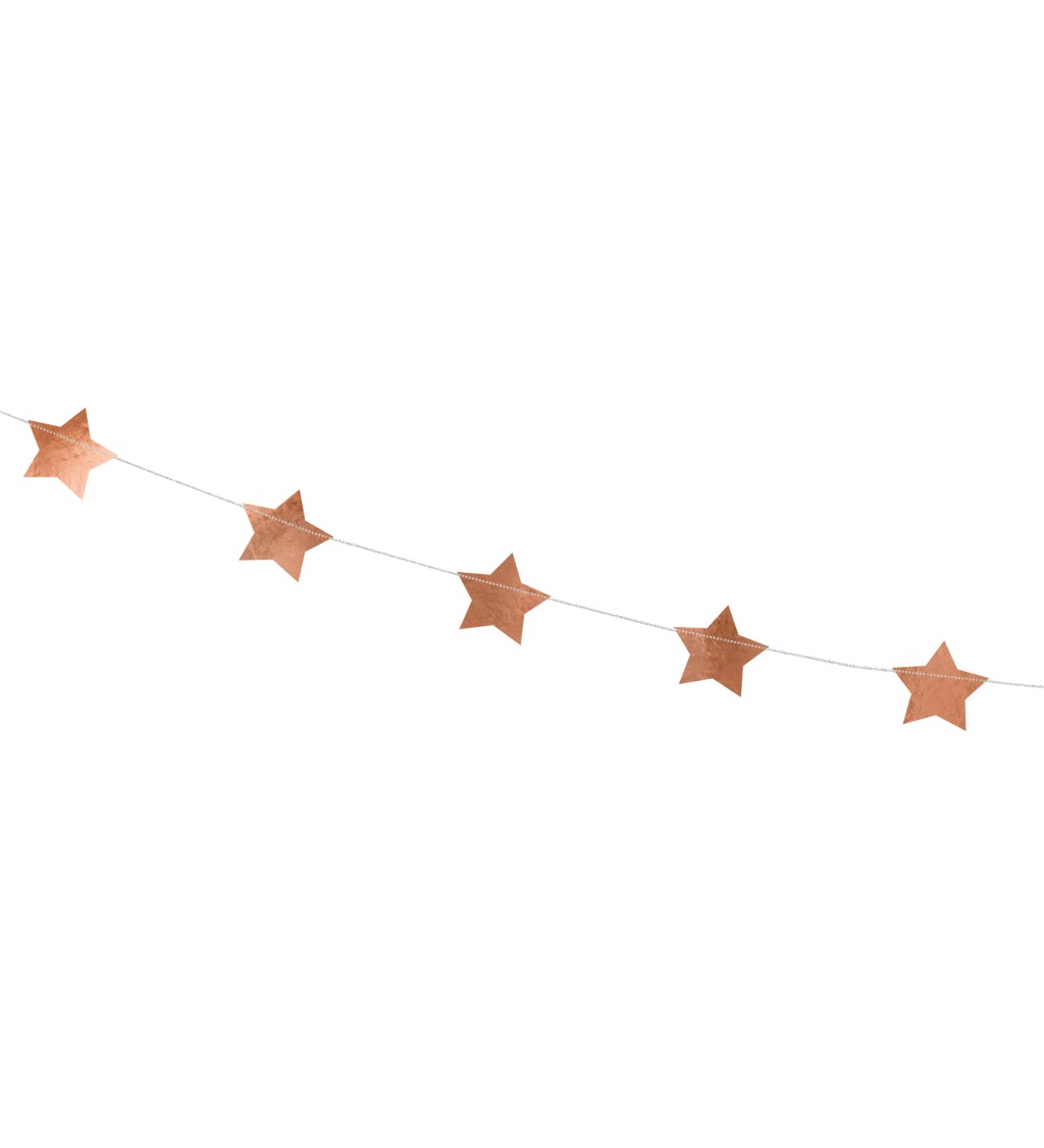 Girlanda s hvězdičkama - růžové zlato