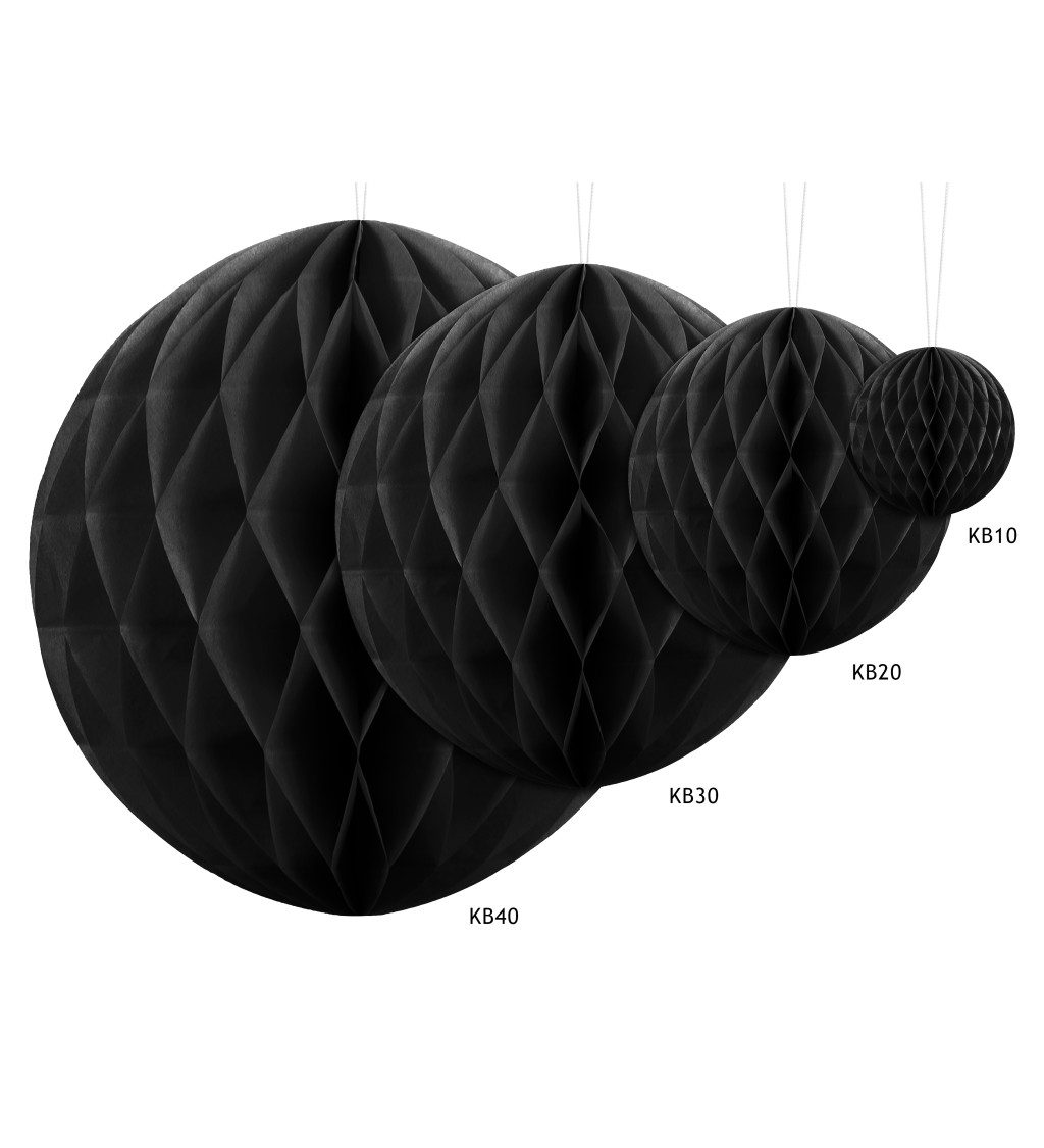 Dekorativní koule černá - 10 cm