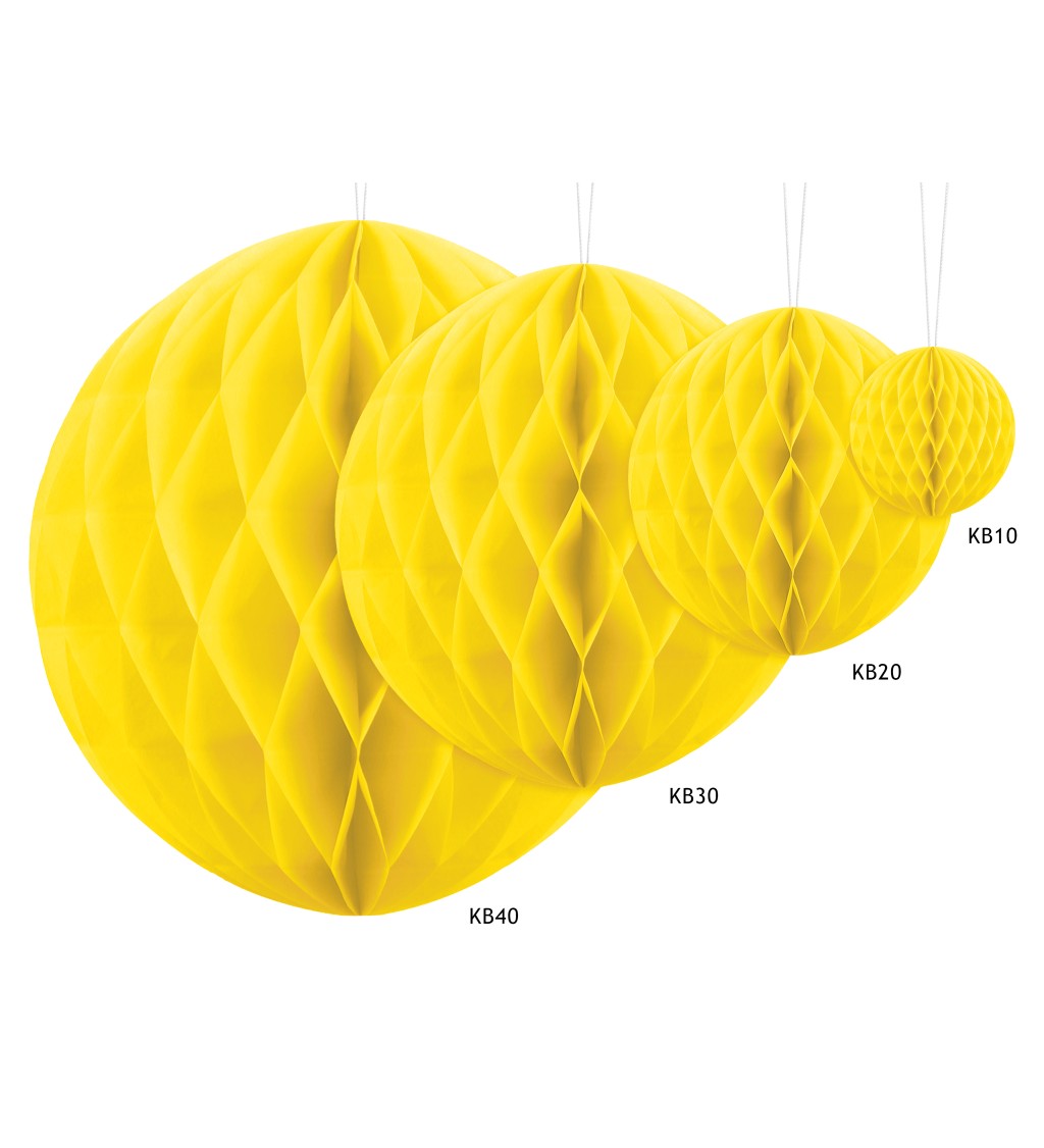 Dekorativní koule žlutá - 40 cm