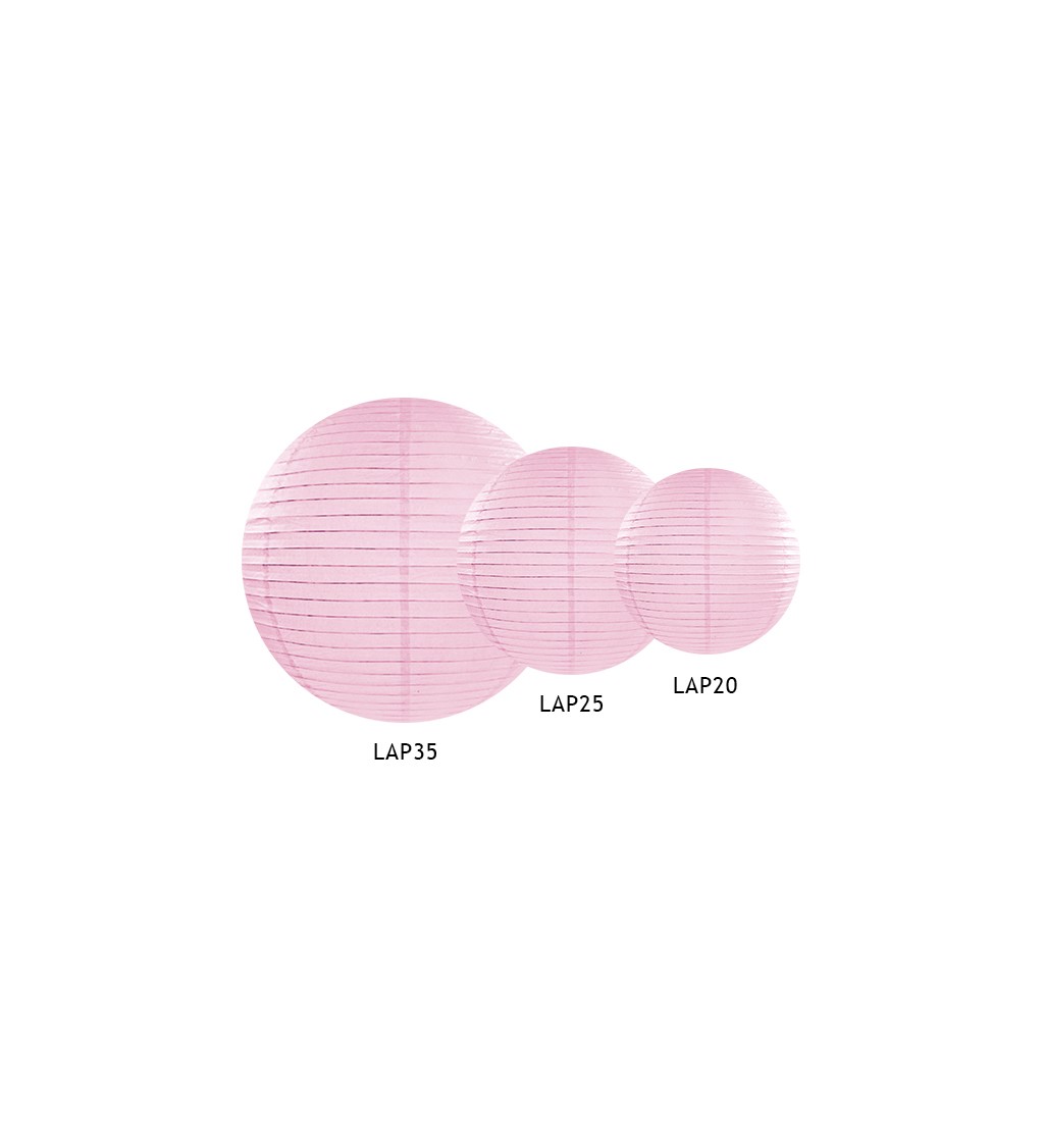 Lampion světle růžový kulatý