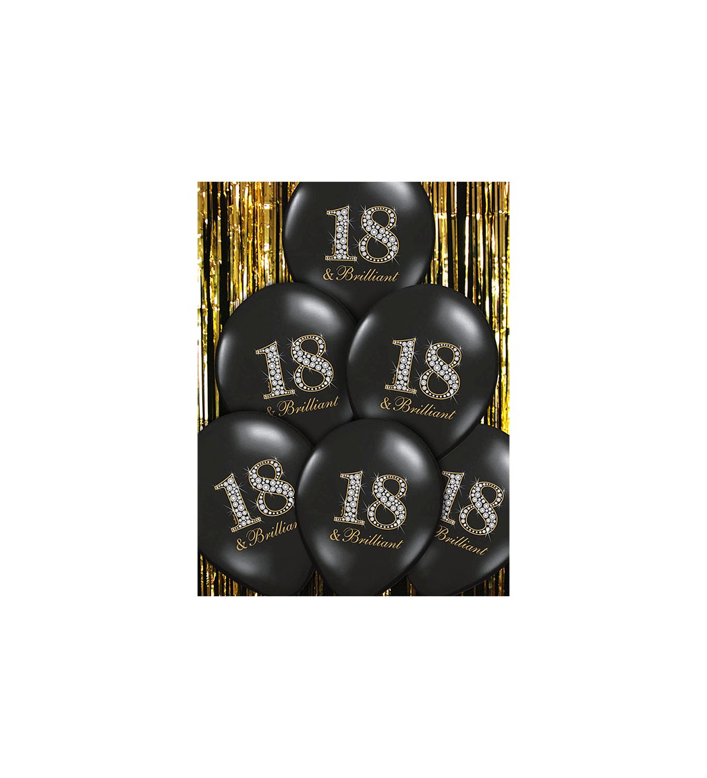 Balonek černý - 18 & Brilliant 6 ks