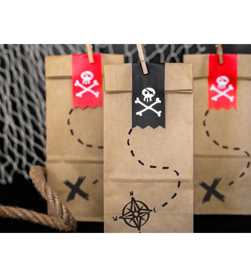 Dárkové balíčky pirátské - přírodní 6 ks