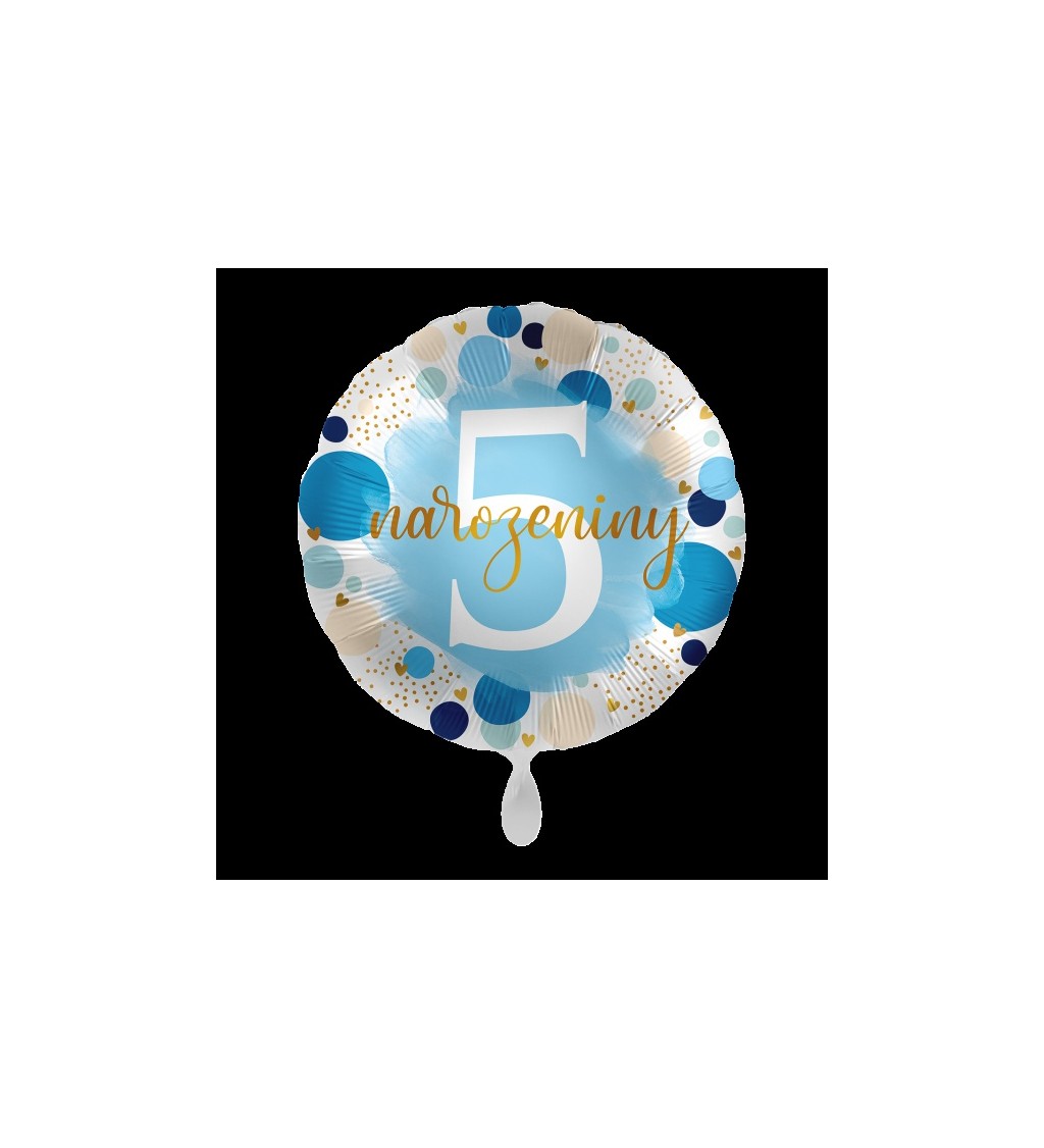 Fóliový balonek 5. narozeniny modrý