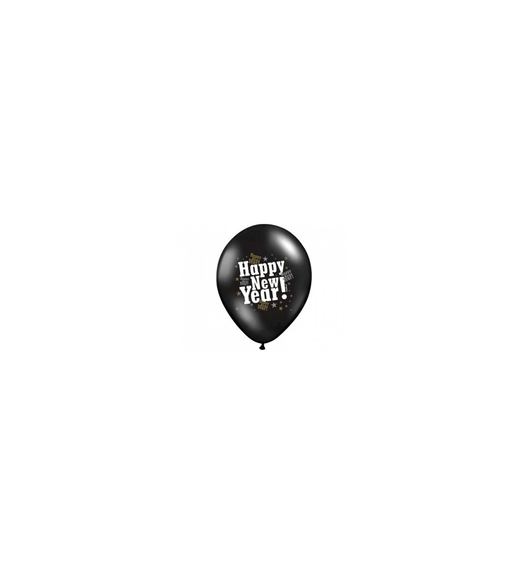 Balonek Nový rok - černý 6ks