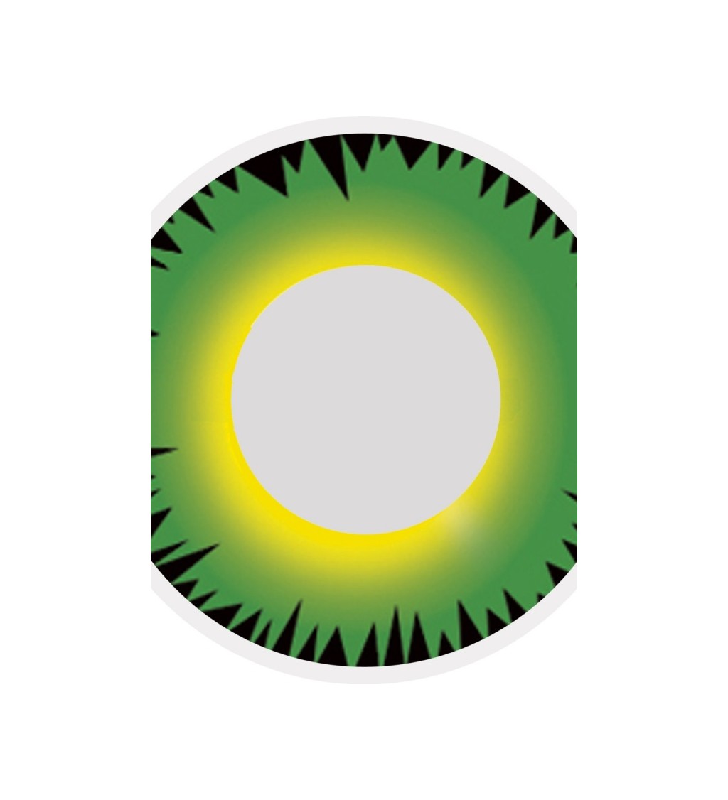 Kontaktní čočky - zelené se žlutým lemem