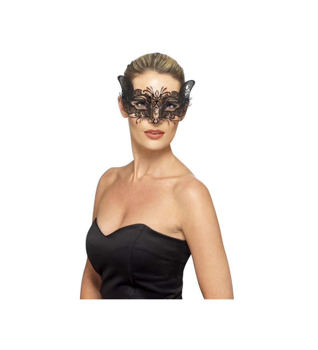 Benátská maska - černý motýlek