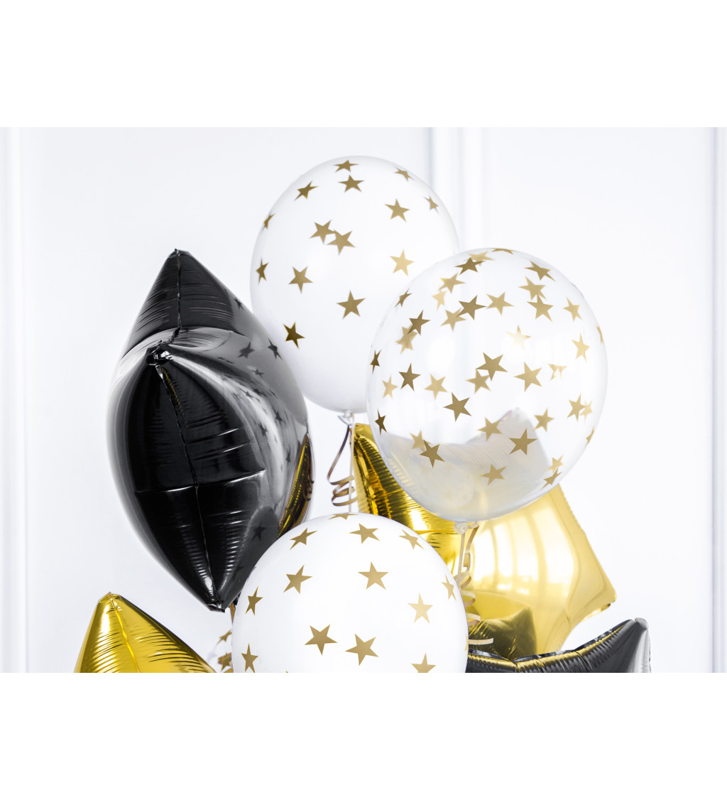 Balónek s potiskem - zlaté hvězdy