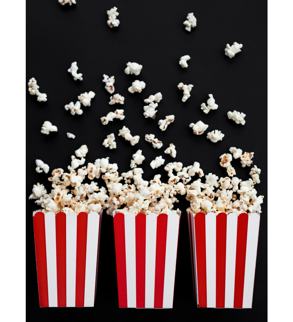 Krabičky na popcorn - červeno bílé pirátské