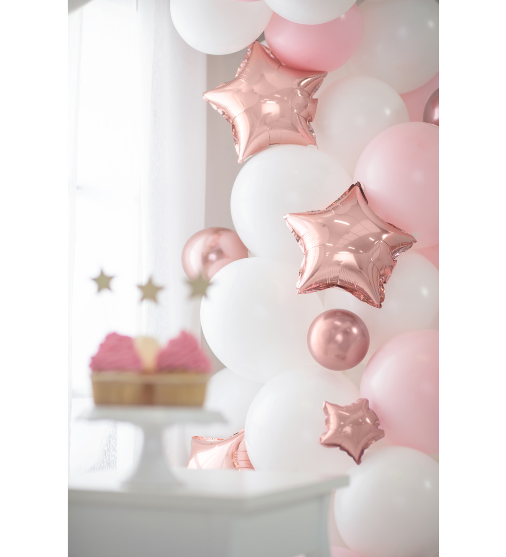 Fóliový balónek - zlatě růžová hvězdička