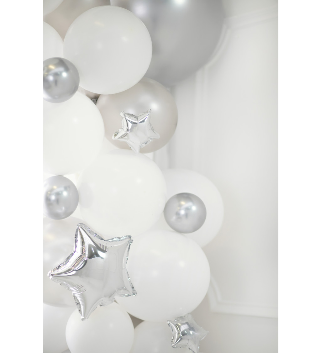 Fóliový balónek - stříbrná hvězdička